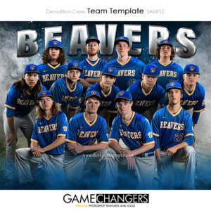 Demolition Crew baseball team Poster Banner Creative Digital Background Photoshop Template Ideas Photographers