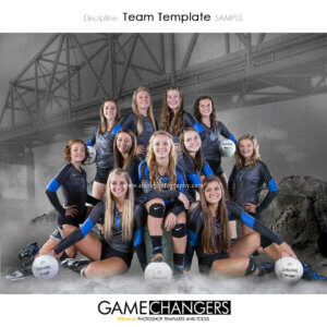 Bridge Fog Volleyball Team Photoshop Template: Digital Background for Photographers