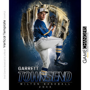 End Game Golden Glove Baseball Softball Vertical Photoshop Individual Template Sports Team Poster Banner Creative Digital Background Ideas Photographers