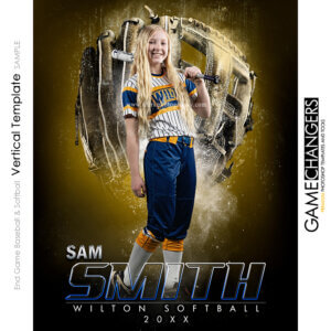 End Game Golden Glove Baseball Softball Vertical Photoshop Individual Template Sports Team Poster Banner Creative Digital Background Ideas Photographers