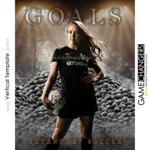Soccer Goals Pile of balls Main Photoshop Template night lights Sports Individual Template: Digital Background for Photographers
