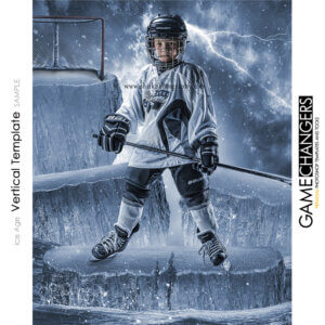 Lightning Clouds Snow Storm Ice Hockey Sports Team Photoshop Template: Digital Background for Photographers