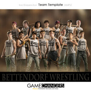 Wrestling Sports Team Photoshop Template: Digital Background for Photographers