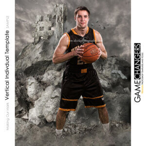 Mountain Basketball Sports Team Photoshop Template: Digital Background for Photographers