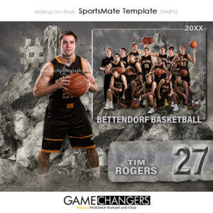 Mountain Basketball Sports Team Photoshop Template: Digital Background for Photographers