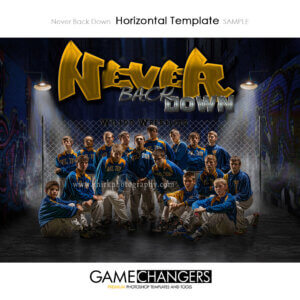 Alley Graffiti Lights Horizontal Wrestling Sports Team Photoshop Template: Digital Background for Photographers