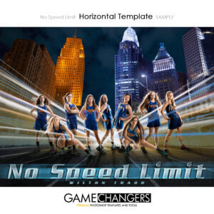 Track : No Speed Limit Photoshop Template for Photographers with City Lights