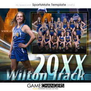 Track SportsMate : No Speed Limit Photoshop Template Memory Mate for Photographers with City Lights