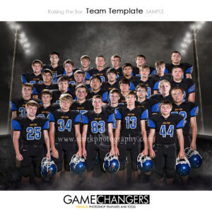 Night Lights Fog Football Sports Team Photoshop Template: Digital Background for Photographers