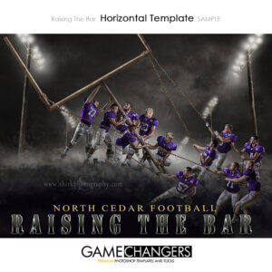 Night Lights Fog Football Sports Team Photoshop Template: Digital Background for Photographers