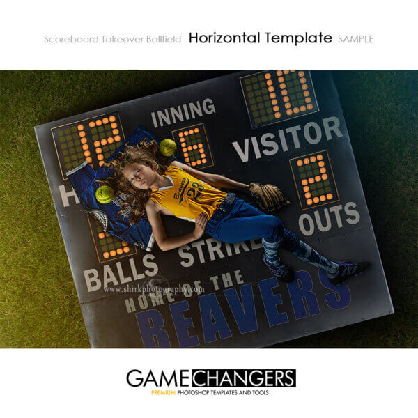 Scoreboard Takeover Ballfield Softball Photoshop Template Sports Team Poster Banner Creative Digital Background Ideas Photographers