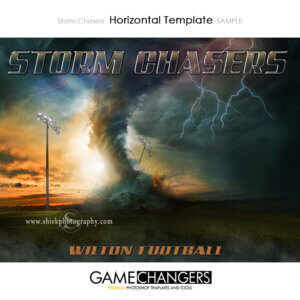 Football Main Team : Storm Chasers Photoshop Template for Photographers with Lightning at Sunset