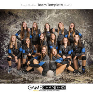 Water Splash Volleyball Sports Team Photoshop Template: Digital Background for Photographers