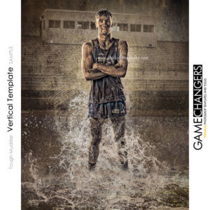 Water Splash Track Sports Team Photoshop Template: Digital Background for Photographers