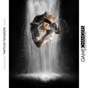 cheer pom Waterfall rush individual Photoshop Template Digital Background for Photographers