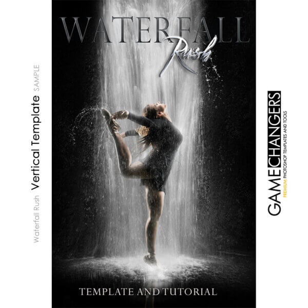 dance Waterfall rush individual Photoshop Template Digital Background for Photographers