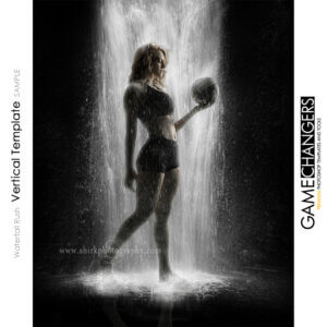 volleyball Waterfall rush individual Photoshop Template Digital Background for Photographers