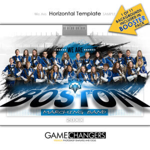 We Are Marching Band - Main Photoshop Template Digital Background Game Changers Shirk Photography