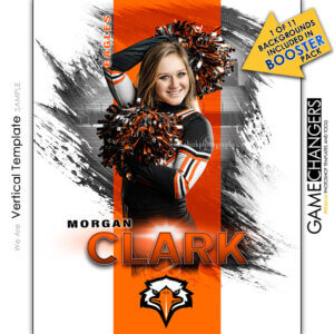 We Are Cheer Dance Pom - Individual Photoshop Template Digital Background Game Changers Shirk Photography