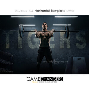 Weight Room Dark Main Horizontal Photoshop Template for Photographers