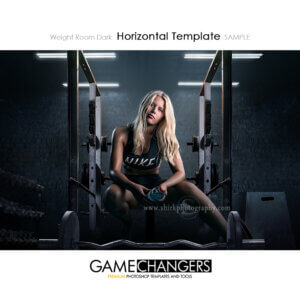 Weight Room Dark Main Horizontal Photoshop Template for Photographers