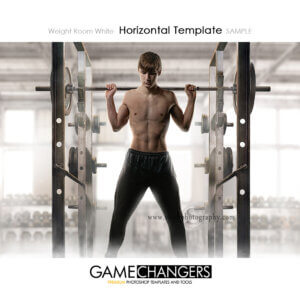 Squat Rack Weight Room White Main Photoshop Template for Photographers