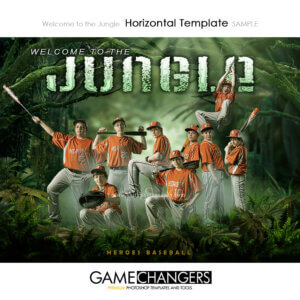 baseball; jungle; wild; welcome; forest; hunter; photoshop; template; sports; team; poster; banner; creative; court; street; background; athlete; individual; shirk; game changer