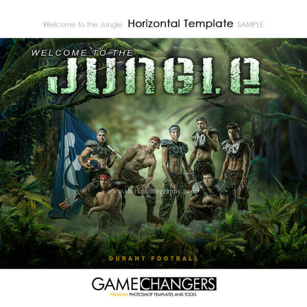 football; jungle; wild; welcome; forest; hunter; photoshop; template; sports; team; poster; banner; creative; court; street; background; athlete; individual; shirk; game changer
