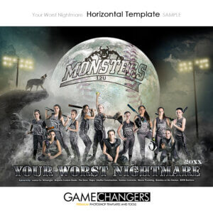 softball; moon; nightmare; scary; photoshop; template; sports; team; poster; banner; creative; court; street; background; athlete; individual; shirk; game changer