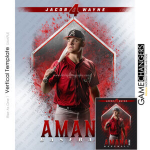 Creative baseball photoshop template for high school senior with home plate banner by shirk photography.