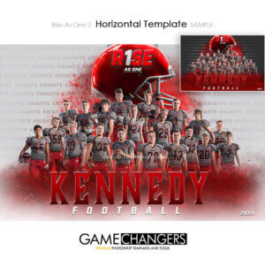 Customizable football digital photoshop banner template for high school senior team with football helmet by shirk photography.