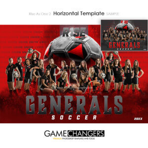 Customizable soccer digital photoshop banner template for high school senior team with soccer ball by shirk photography.