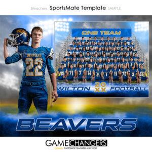Digital background for football team and individual sportsmate and memorymate with by shirk photography.