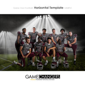 Game Over football field lights Sports Template team Photoshop Digital Background for Photographers