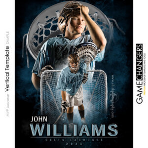 MVP Lacrosse Vertical Photoshop Template Digital Background Sports Senior Guy Game Changers Shirk Photography