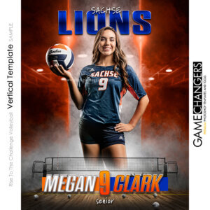Unique Creative photoshop template for cheer and football with customizable digital background.