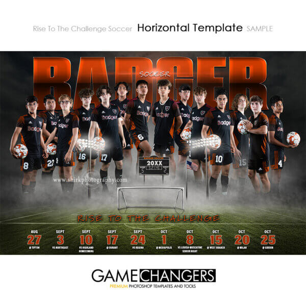 Rise To The Challenge Soccer Photoshop Templates + Tutorials ⋆ Game ...