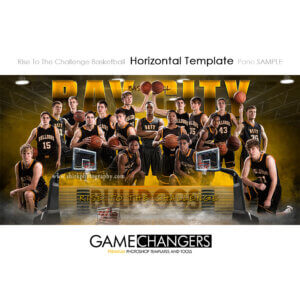 Unique Creative photoshop template for basketball with customizable digital background.