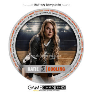 Unique Creative photoshop template for volleyball player with customizable words in digital background