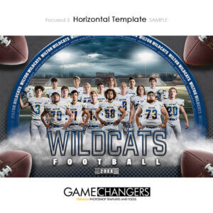 Unique Creative photoshop template for football team with customizable words in digital background