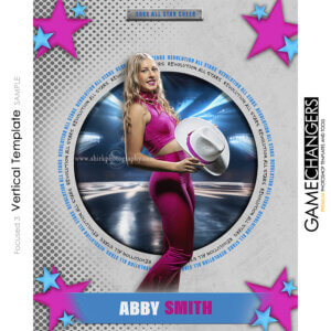 Unique Creative photoshop template for all star cheerleader with customizable words in digital background