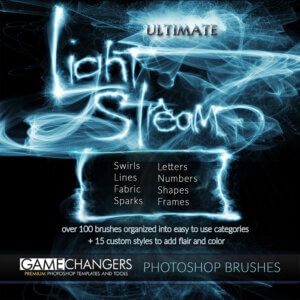 light stream photoshop brushes includes game changers by shirk photography