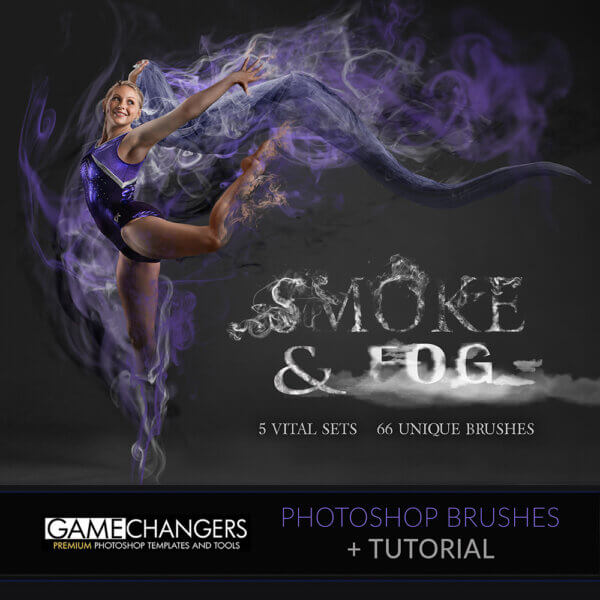 Smoke and fog photoshop brushes for composite purple dance
