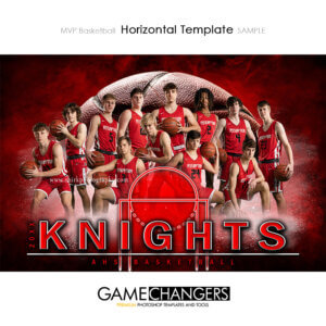 MVP basketball Photoshop Template Digital Background Sports Team Game Changers Shirk Photography