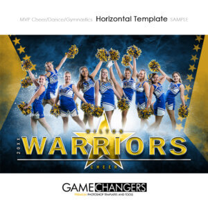 MVP cheer dance pom gymnastics Photoshop Template Digital Background Sports Team Game Changers Shirk Photography