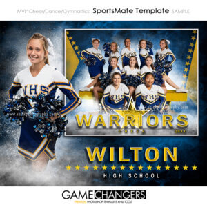 MVP cheer dance pom gymnastics Photoshop Template Digital Background Sports Team Game Changers Shirk Photography