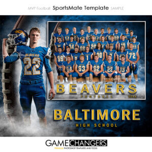 MVP football Photoshop Template Digital Background Sports Team Game Changers Shirk Photography