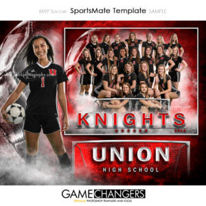 MVP soccer Photoshop Template Digital Background Sports Team Game Changers Shirk Photography