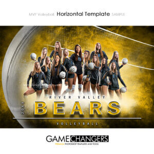 MVP volleyball Photoshop Template Digital Background Sports Team Game Changers Shirk Photography