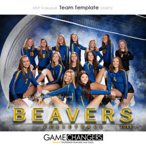 MVP volleyball Photoshop Template Digital Background Sports Team Game Changers Shirk Photography